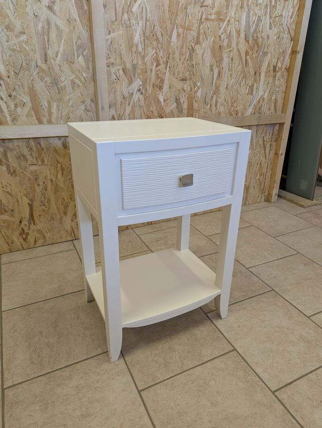 Mobiletto comodino in legno massiccio bianco nuovo