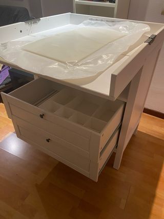 Cambiador ikea sundvik madera blanco