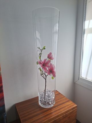 Jarrón tubo, largo 90x25, 90x18