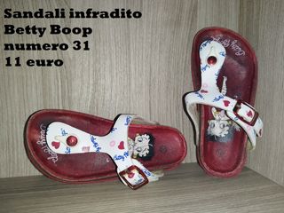 Sandali, infradito Betty Boop, numero 31, rosse e 