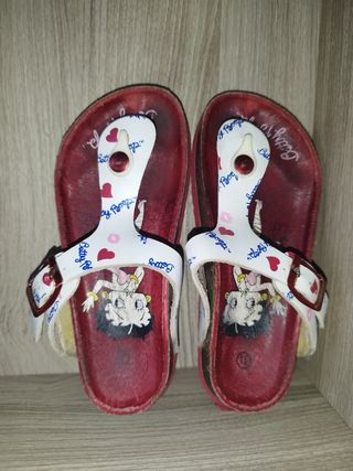 Sandali, infradito Betty Boop, numero 31, rosse e 