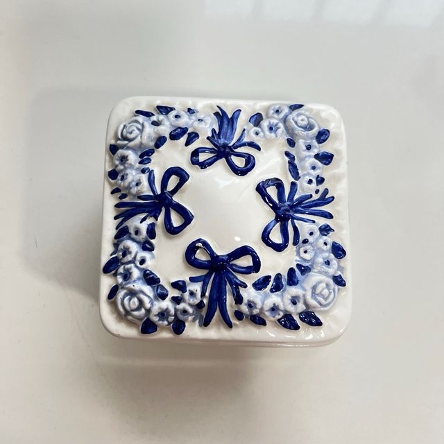 CAJA JOYERO LAZOS AZULES