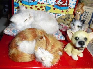 Fushi Cat Gatti con Pelo Soprammobili Cani Statue