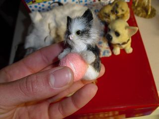 Fushi Cat Gatti con Pelo Soprammobili Cani Statue