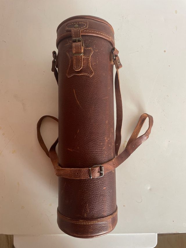 Funda de tubo para visor de cuero artesana