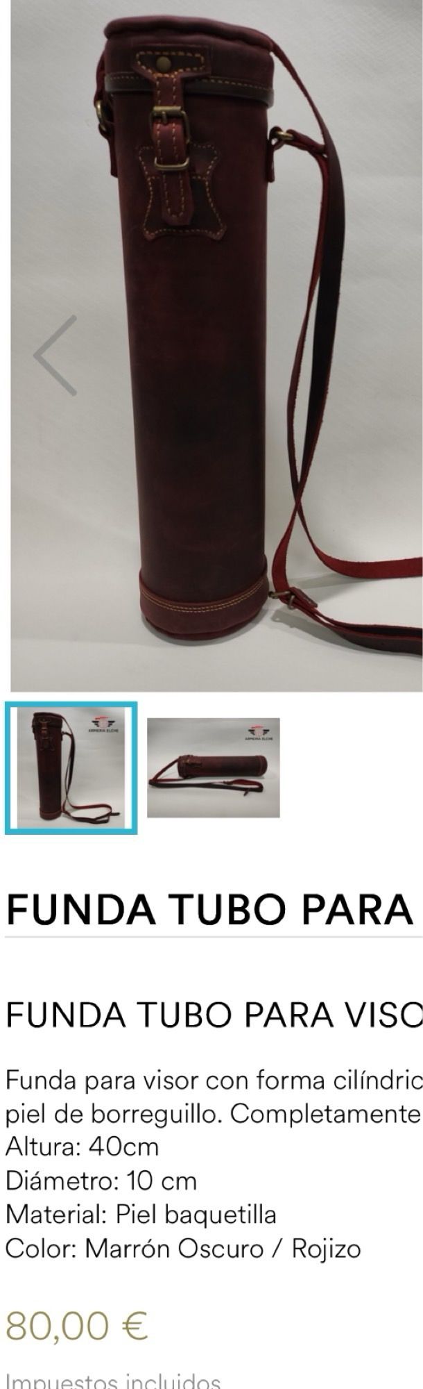 Funda de tubo para visor de cuero artesana