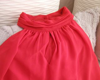 Vestido coctel vintage gasa cuello halter Talla 48