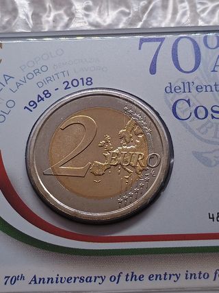 2euro Coincard Italia 2018. Costituzione