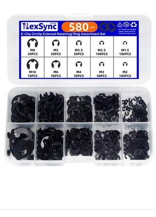 580 pz E-Clip Anello rondella Anelli Elastici Sicu