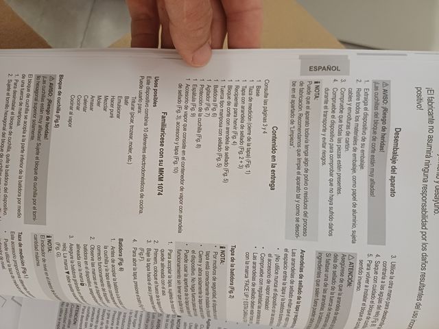 Robot de cocina PC-MKM 1074 sin estrenar