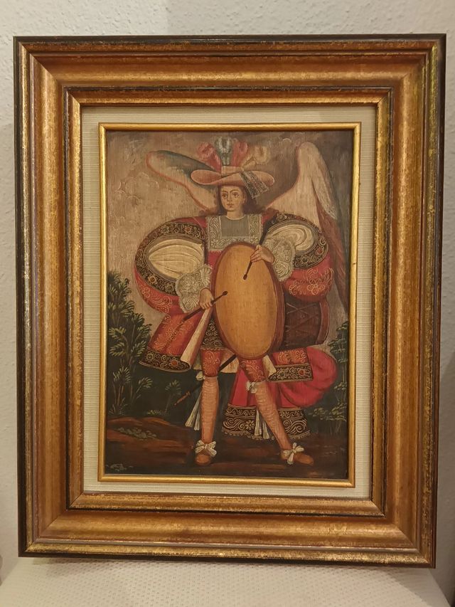 Cuadro Óleo Ángel arcabucero Escuela Cusqueña
