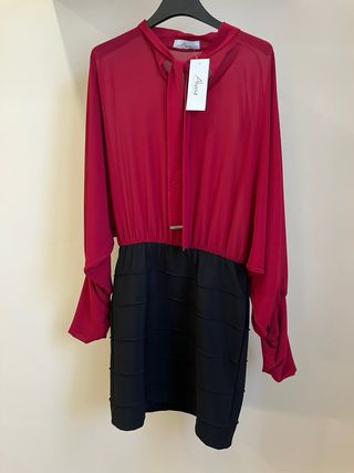 Vestito rosso e nero Alyssa nuovo con cartellino