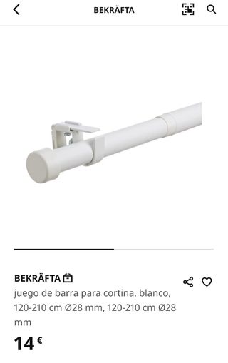 Barra sujección cortinas modelo Bekräfta
