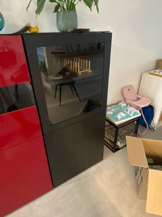 Puertas lacadas en rojo Ikea BESTA