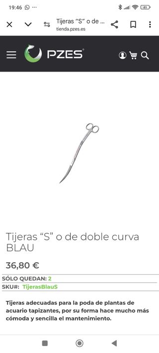 Tijeras podar acuario