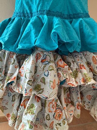 Traje de flamenca turquesa