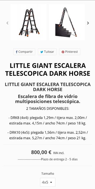 Escalera fibra DarkHorse extensible homologada 
