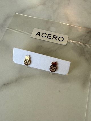 Pendiente de acero dorado Piña