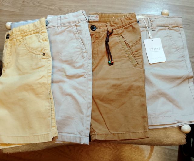 Lote 4 Bermudas y 3 Polos Niño Zara y Kids T5/6/7
