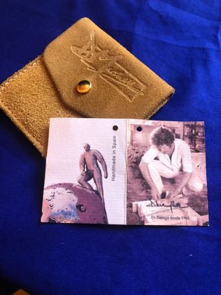 Cerillero/monedero de piel vuelta