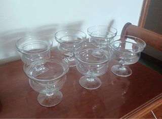 6 copas de cristal de cocktail
