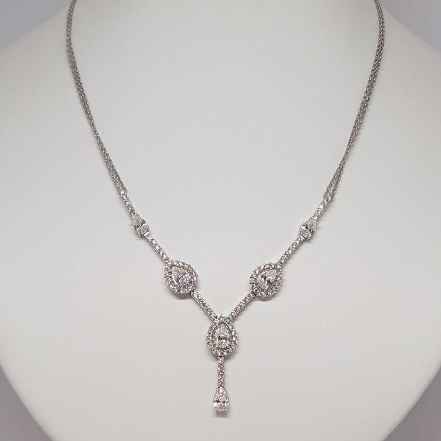 Conjunto Oro Blanco 14k Rosetones Circonitas