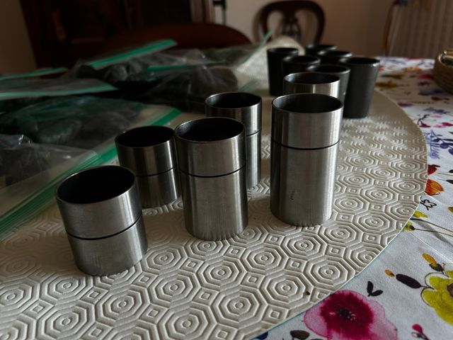 Set N.6 portacandele in acciaio 3 dimensioni