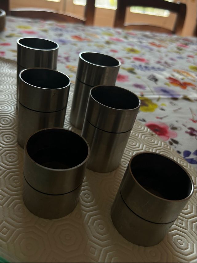 Set N.6 portacandele in acciaio 3 dimensioni