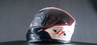 Casco STORMER ZS 1001 Blanco-Rojo Brillo.ECE 22.06