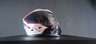 Casco STORMER ZS 1001 Blanco-Rojo Brillo.ECE 22.06