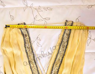 Vestido bordados abalorios zw collection amarillo