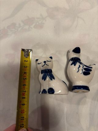 Oca e gattino statuine ceramica