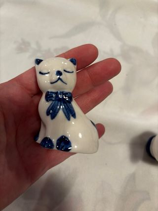Oca e gattino statuine ceramica