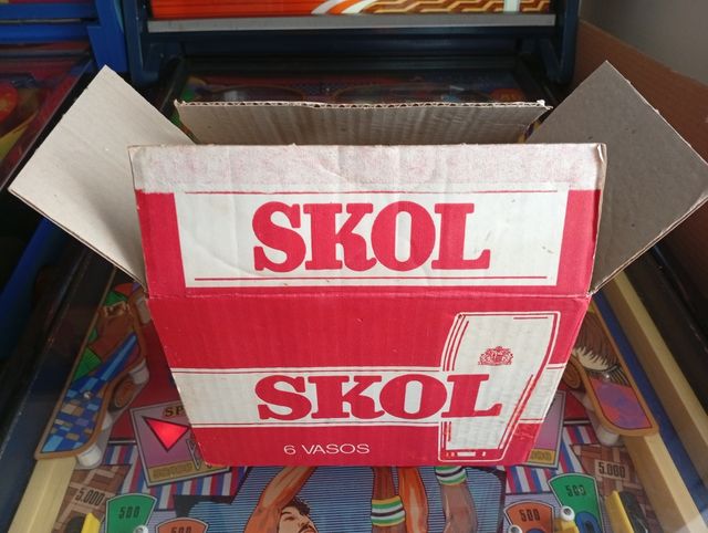 Caja de 6 vasos Cerveza SKOL, 80s, Vinta