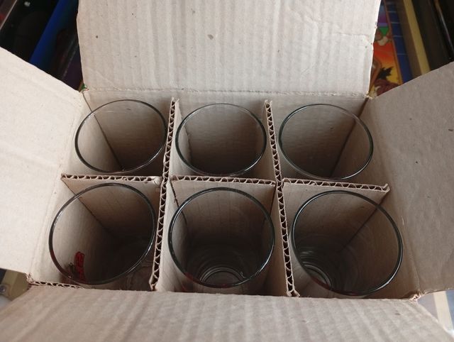 Caja de 6 vasos Cerveza SKOL, 80s, Vinta