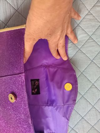 Cartera fiesta purpurina Violeta 
