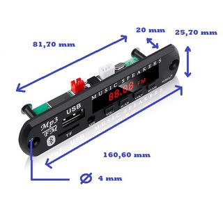 REPRODUCTOR,RADIO, USB,TF,BLUETOOTH,5VCC/12VCC