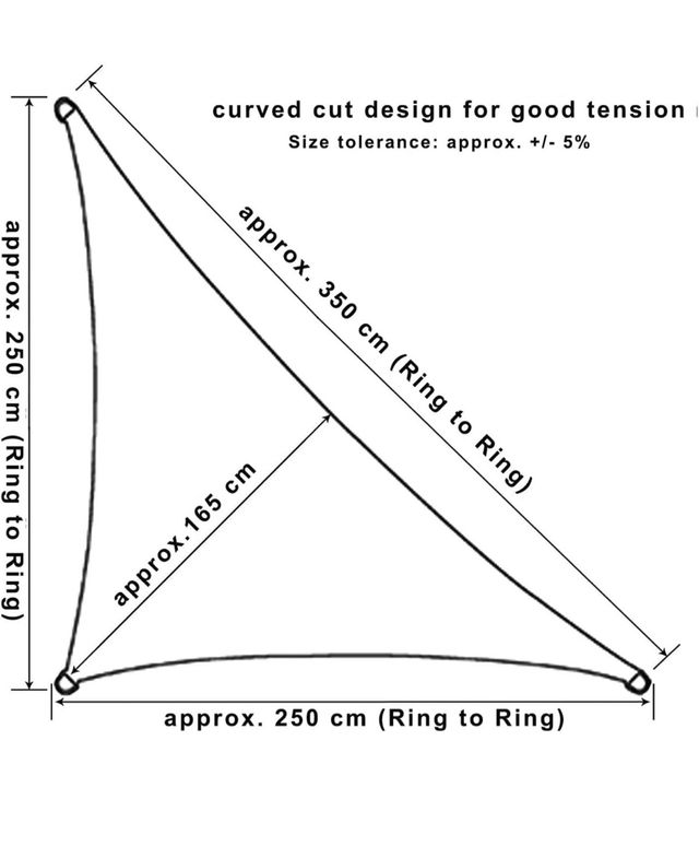 Toldo triangular 2.5x2.5x3.5