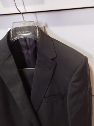 Traje de hombre gris oscuro talla L-52 