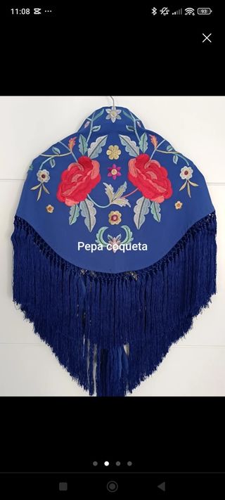 Mantoncillo azul pavo mujer
