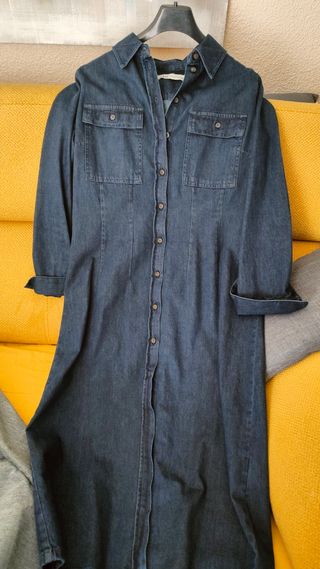 Vestido camisa vaquero midi zara 
