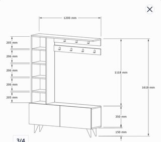 Mueble recibidor almacenaje perchero