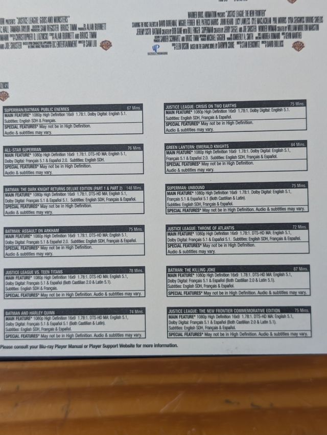 DC Universe 10th Anniversary. 30 películas Bluray