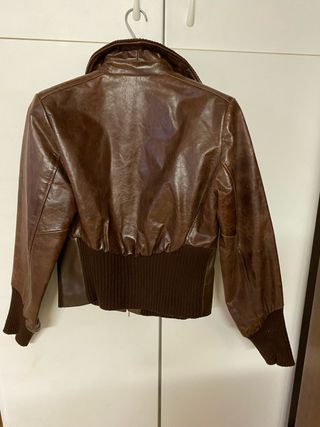 Cazadora Vintage de cuero marrón