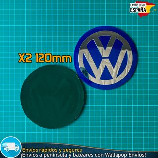 X2 Emblemas Metálicos Volkswagen 120mm Con Relieve