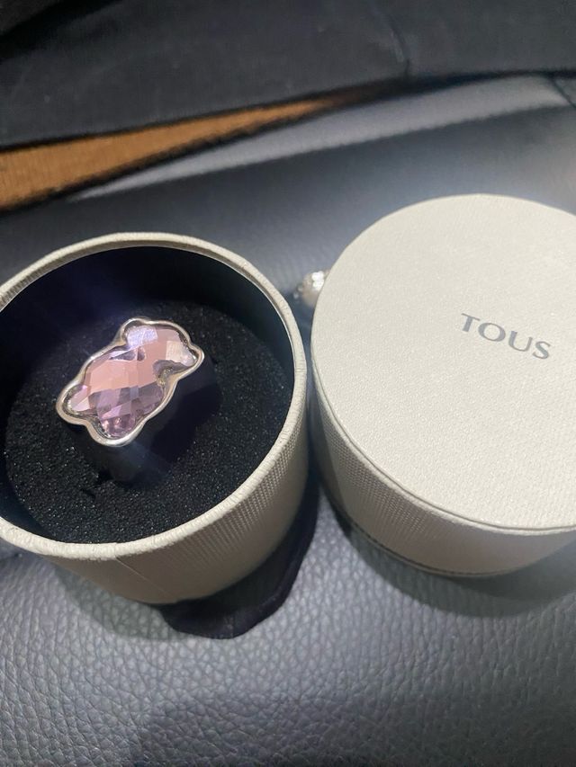 ANILLO DE TOUS EN ACERO Y AMATISTA