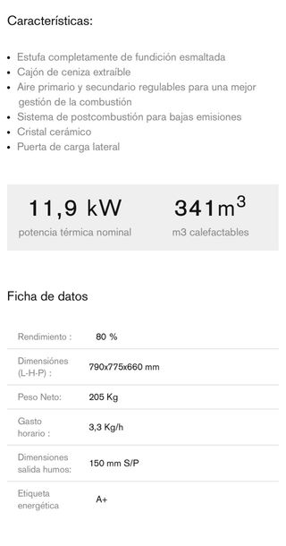 Estufa de leña NORDICA