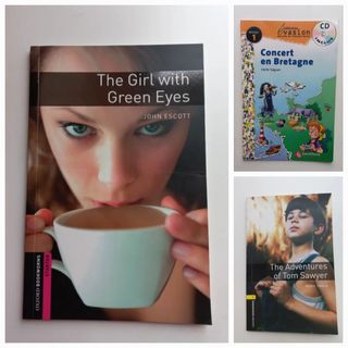 Libros en inglés y francés.