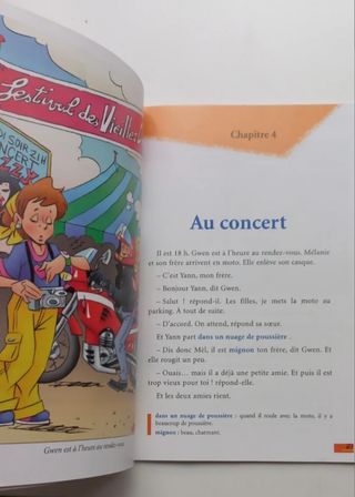 Libros en inglés y francés.