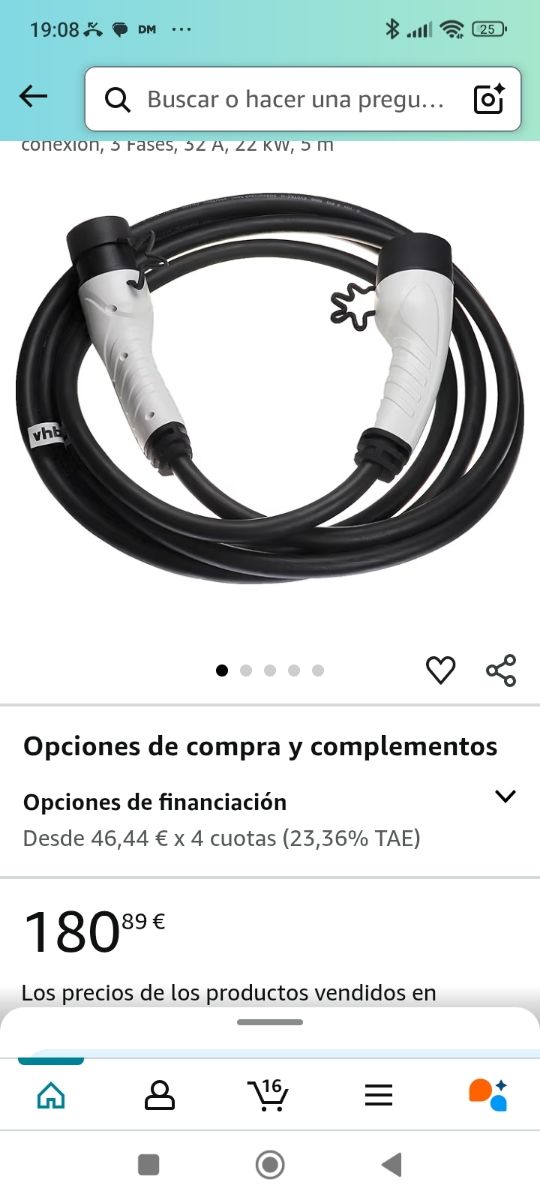 Cable de carga para coches